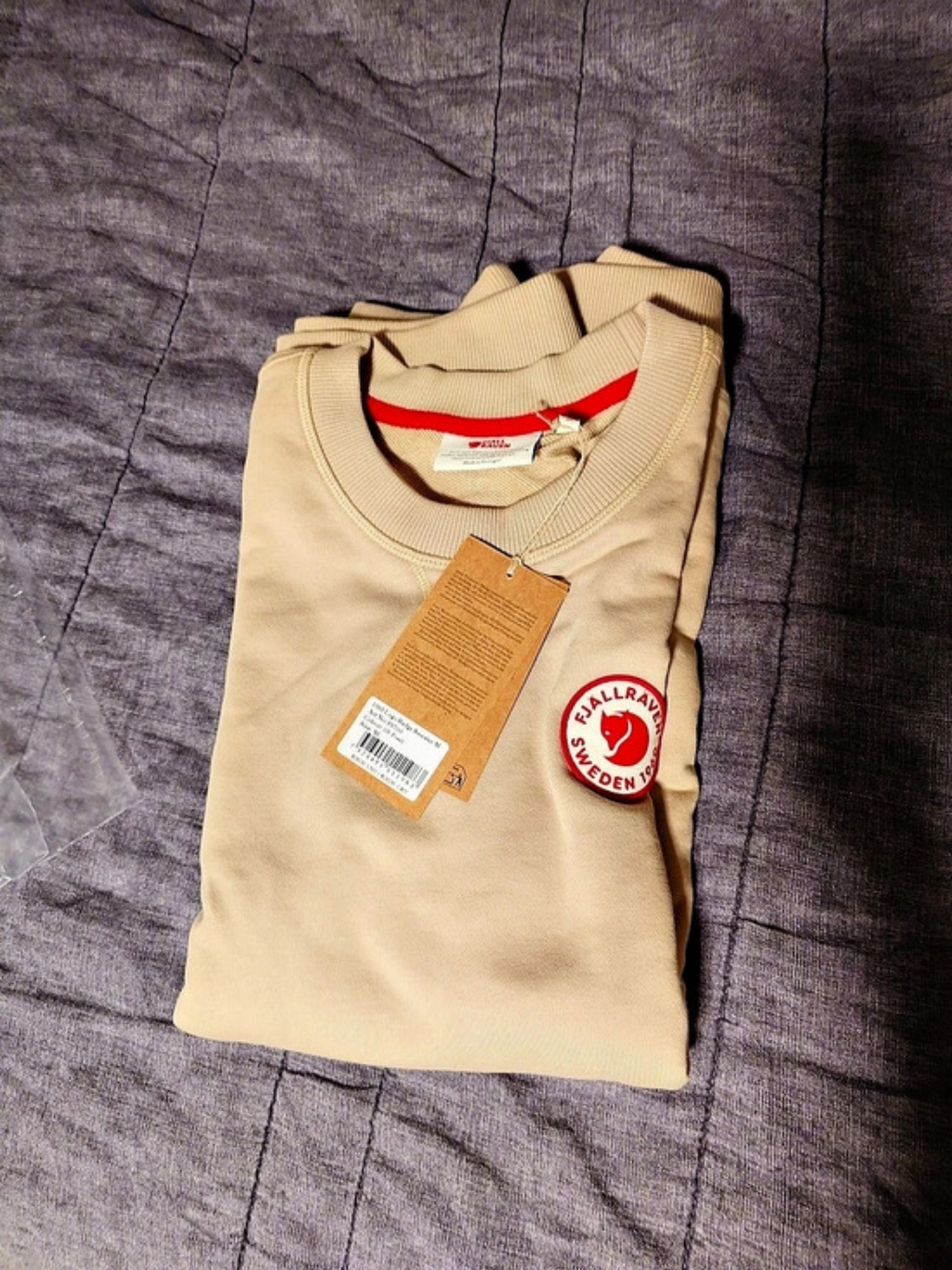 Fjällräven 1960 Logo Badge Sweater Fossil Color XL - Brand new With Tags